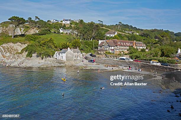 secluded harbour of lee in north devon - ilfracombe stock pictures, royalty-free photos & images