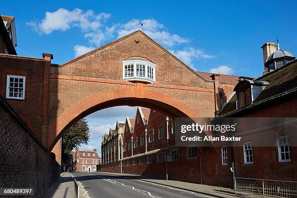 enclosed brick bridge in marlborough - marlborough stock pictures, royalty-free photos & images