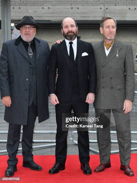 Ray Winstone, Johnny Harris and Michael Smiley attend the "Jawbone" UK premiere at BFI Southbank on May 8, 2017 in London, United Kingdom.