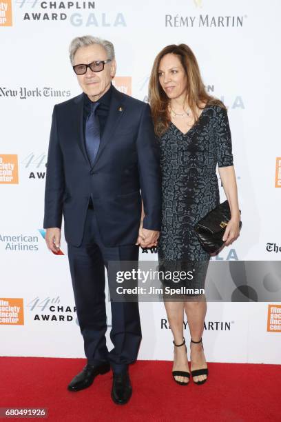 Actor Harvey Keitel and actress Daphna Kastner attend the 44th Chaplin Award Gala at David H. Koch Theater at Lincoln Center on May 8, 2017 in New...