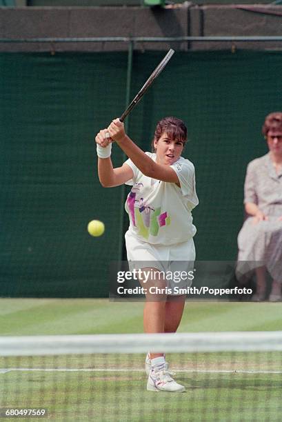 American tennis player Jennifer Capriati pictured in action to win against fellow American tennis player Pam Shriver, 6-2, 6-4 in the second round of...
