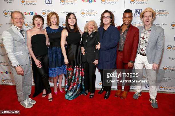 Bruce Cohen, Emily Skeggs, Maddie Corman, Ivory Aquino, Edie Windsor, Rosie O'Donnell, Justin Sams and Denis O'Hare at Family Equality Council's...