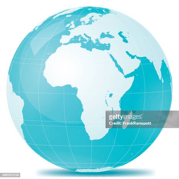 africa planet earth blue white - globe africa stock illustrations
