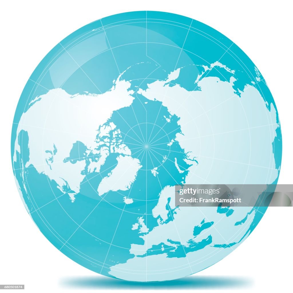 Nordpol der Erde blau weiss