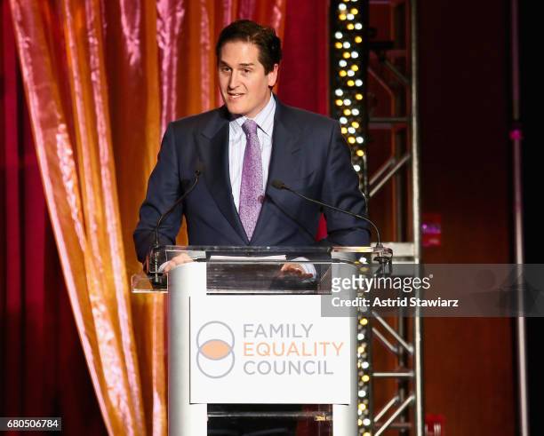 Nick Scandalios speaks on stage at Family Equality Council's "Night at the Pier" at Pier 60 on May 8, 2017 in New York City.