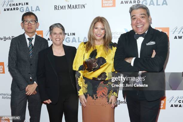 Dennis Lim, Lesli Klainberg, Ann Tenenbaum and Eugene Hernandez attend the 44th Chaplin Award Gala at David Koch Theatre Lincoln Center on May 8,...