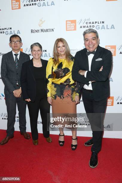 Dennis Lim, Lesli Klainberg, Ann Tenenbaum and Eugene Hernandez attend the 44th Chaplin Award Gala at David Koch Theatre Lincoln Center on May 8,...