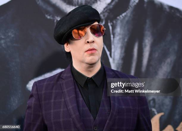 Marilyn Manson attends the premiere of Warner Bros. Pictures' "King Arthur: Legend Of The Sword" at TCL Chinese Theatre on May 8, 2017 in Hollywood,...