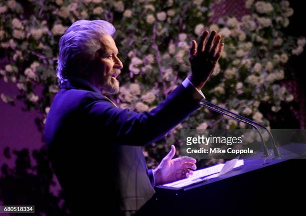 Actor Michael Douglas speaks onstage during the 44th Chaplin Award Gala at David H. Koch Theater at Lincoln Center on May 8, 2017 in New York City.