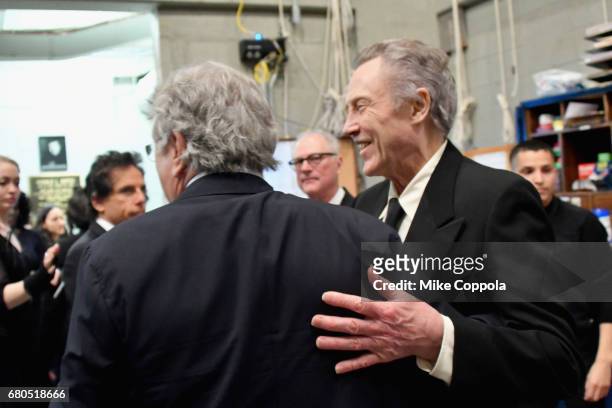 Christopher Walken and Robert De Niro backstage during the 44th Chaplin Award Gala at David H. Koch Theater at Lincoln Center on May 8, 2017 in New...