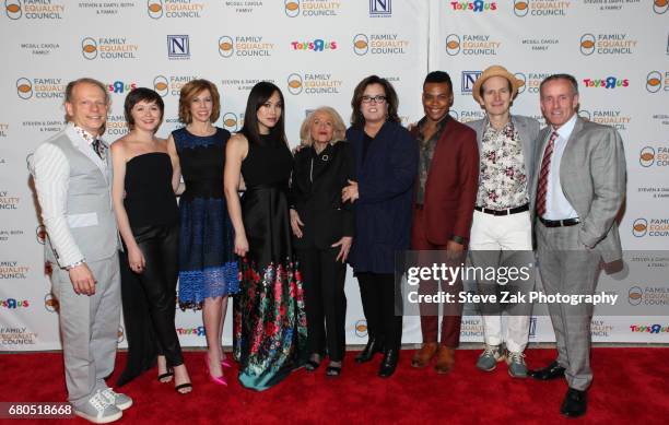 Bruce Cohen, Emily Skeggs, Maddie Corman, Ivory Aquino, Edie Windsor, Rosie O'Donnell, Justin Sams and Denis O'Hare attend the 2017 Family Equality...