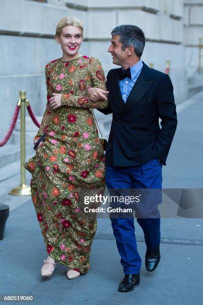 Jackie Swerz and Andre Saraiva are seen in Tribeca on May 8, 2017 in New York City.