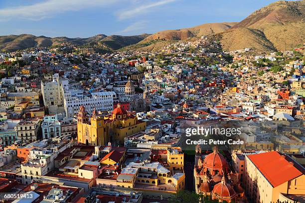 arial view of guanajuato, mexico - arial city stock pictures, royalty-free photos & images
