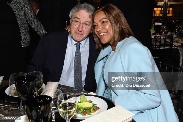 Robert De Niro and Grace Hightower attend the 44th Chaplin Award Gala at David H. Koch Theater at Lincoln Center on May 8, 2017 in New York City.