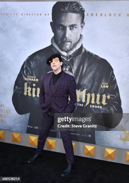 Marilyn Manson arrives at the Premiere Of Warner Bros. Pictures' "King Arthur: Legend Of The Sword" at TCL Chinese Theatre on May 8, 2017 in...