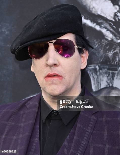 Marilyn Manson arrives at the Premiere Of Warner Bros. Pictures' "King Arthur: Legend Of The Sword" at TCL Chinese Theatre on May 8, 2017 in...