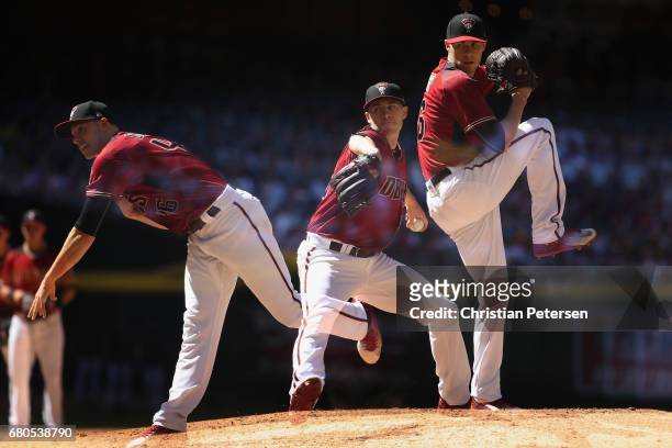 Starting pitcher Patrick Corbin of the Arizona Diamondbacks pitches against the Colorado Rockies during the MLB game at Chase Field on April 30, 2017...