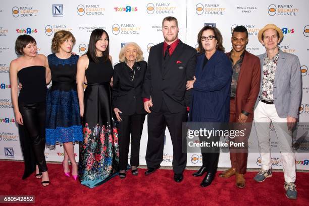 Emily Skeggs, Maddie Corman, Ivory Aquino, Edie Windsor, Rosie O'Donnell, Justin Sams, and Denis O'Hare attend the 2017 Family Equality Council's...