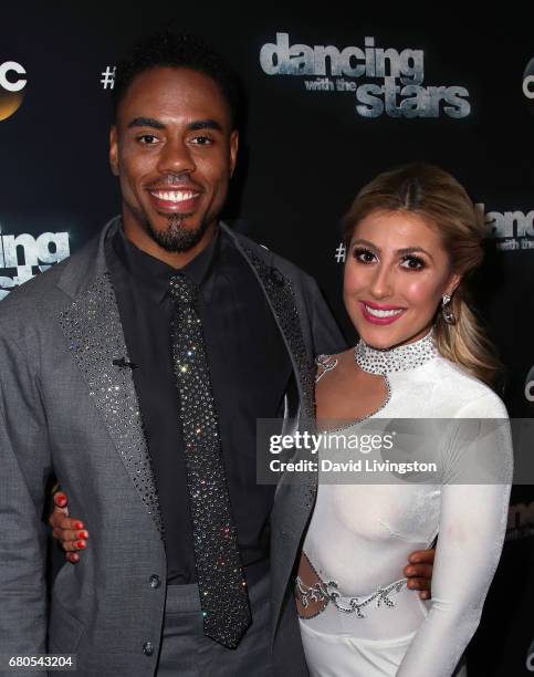 Player Rashad Jennings and dancer Emma Slater attend "Dancing with the Stars" Season 24 at CBS Televison City on May 8, 2017 in Los Angeles,...