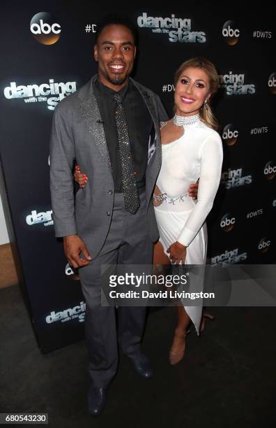 Player Rashad Jennings and dancer Emma Slater attend "Dancing with the Stars" Season 24 at CBS Televison City on May 8, 2017 in Los Angeles,...