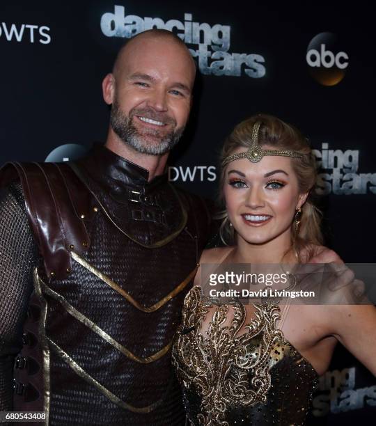 Former MLB player David Ross and dancer Lindsay Arnold attend "Dancing with the Stars" Season 24 at CBS Televison City on May 8, 2017 in Los Angeles,...