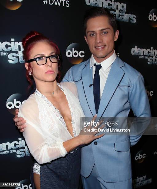 Bull rider Bonner Bolton and dancer Sharna Burgess attend "Dancing with the Stars" Season 24 at CBS Televison City on May 8, 2017 in Los Angeles,...