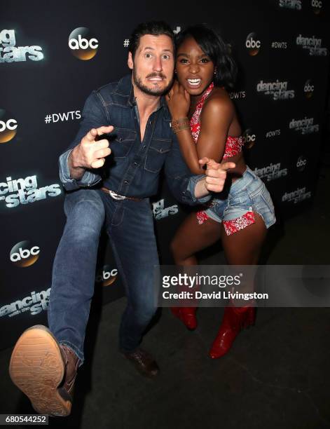 Fifth Harmony member Normani Kordei and dancer Valentin Chmerkovskiy attend "Dancing with the Stars" Season 24 at CBS Televison City on May 8, 2017...