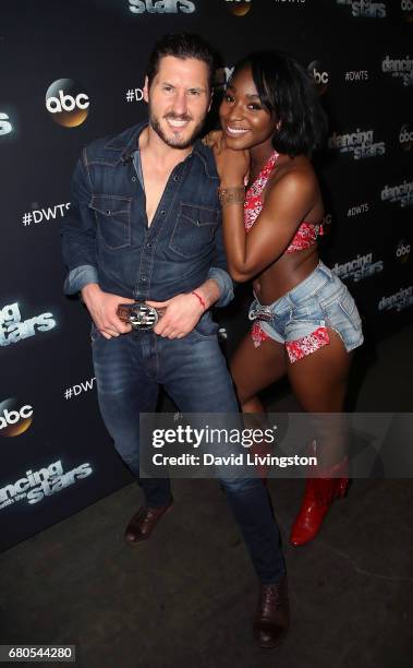 Fifth Harmony member Normani Kordei and dancer Valentin Chmerkovskiy attend "Dancing with the Stars" Season 24 at CBS Televison City on May 8, 2017...