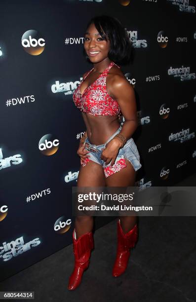 Fifth Harmony member Normani Kordei attends "Dancing with the Stars" Season 24 at CBS Televison City on May 8, 2017 in Los Angeles, California.