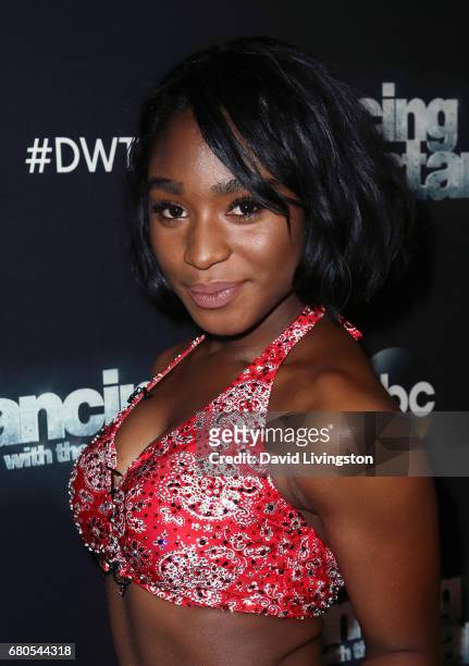 Fifth Harmony member Normani Kordei attends "Dancing with the Stars" Season 24 at CBS Televison City on May 8, 2017 in Los Angeles, California.