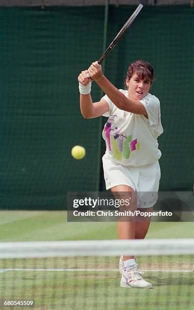 American tennis player Jennifer Capriati pictured in action to win against fellow American tennis player Pam Shriver, 6-2, 6-4 in the second round of...