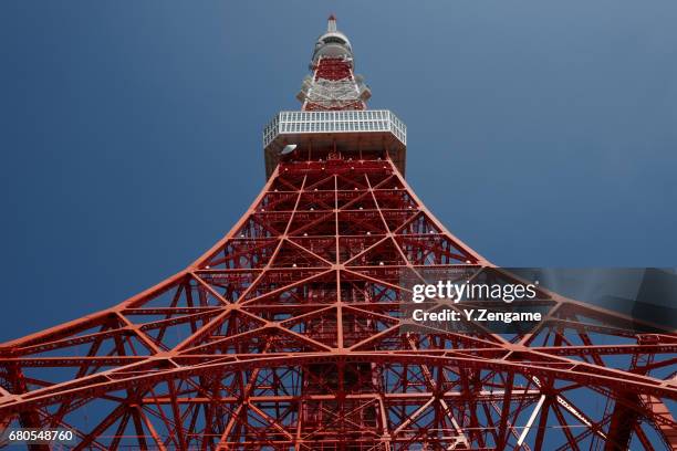 tokyo tower - 建造物 stockfoto's en -beelden