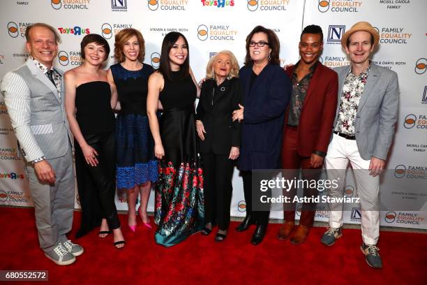 Bruce Cohen, Emily Skeggs, Maddie Corman, Ivory Aquino, Edie Windsor, Rosie O'Donnell, Justin Sams and Denis O'Hare at Family Equality Council's...