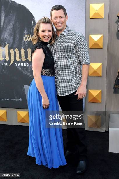 Actress Beverley Mitchell and husband Michael Cameron attend world premiere of Warner Bros. Pictures' 'King Arthur: Legend Of The Sword' at TCL...
