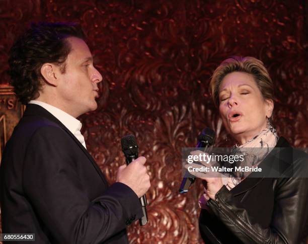 Jason Danieley and Marin Mazzie preview their show 'Broadway & Beyond' at Feinsteins/54 Below on May 8, 2017 in New York City.