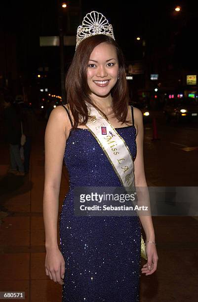 Miss LA China Town Lyn Yang arrives at the Second Annual AMMY Awards For Asian American Entertainment November 10, 2001 in Los Angeles, CA.