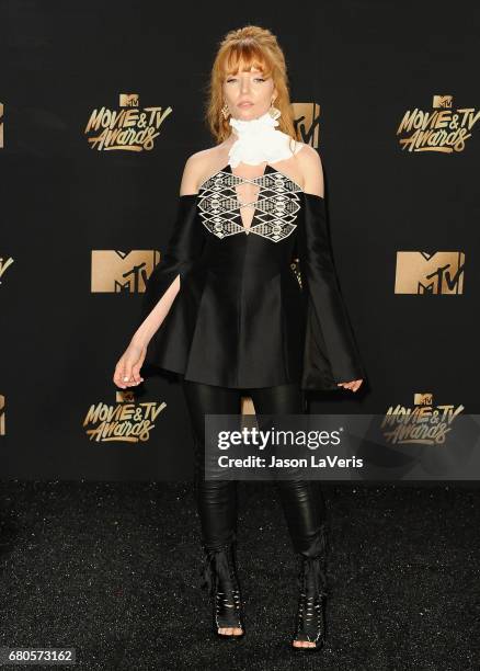 Actress Stef Dawson poses in the press room at the 2017 MTV Movie and TV Awards at The Shrine Auditorium on May 7, 2017 in Los Angeles, California.