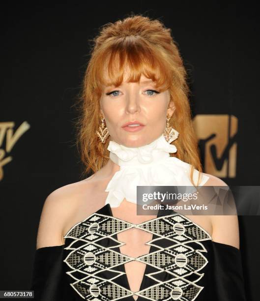 Actress Stef Dawson poses in the press room at the 2017 MTV Movie and TV Awards at The Shrine Auditorium on May 7, 2017 in Los Angeles, California.