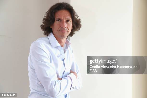 Legend Alexey Smertin of Russia poses after a interview at The Diplomat Radisson BLU Hotel on May 9, 2017 in Manama, Bahrain.