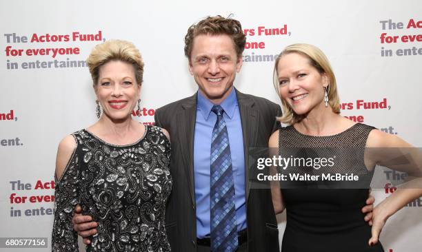 Marin Mazzie, Jason Danieley and Rebecca Luker attend The Actors Fund Annual Gala at the Marriott Marquis on 5/8//2017 in New York City.