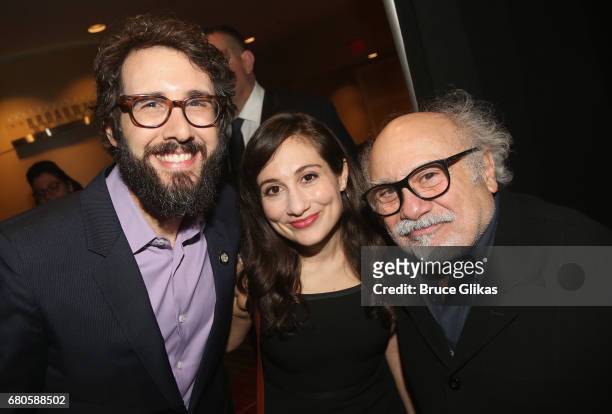 Josh Groban, Lucy DeVito and Danny DeVito pose at the The 2017 Actors Fund Gala honoring Danny DeVito and Sally Field at The Marriott Marquis Times...