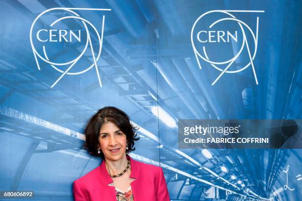 European Organisation for Nuclear Research Director General Fabiola Gianotti poses for a picture during the inauguration of the Linac 4 accelerator...