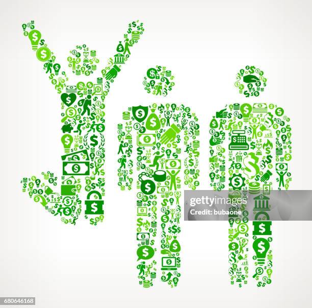 small group celebration  money and finance green vector icon background - coin toss stock illustrations