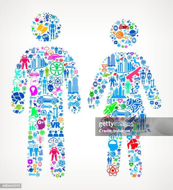 couple future and futuristic technology vector icon background - couple car view stock illustrations