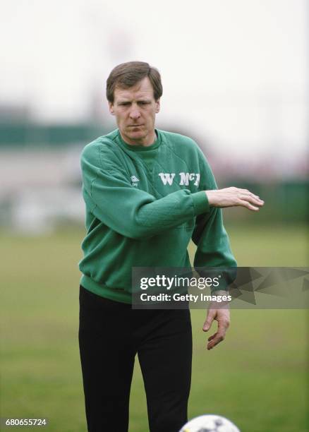 Celtic manager Billy McNeill pictured coaching in 1989.