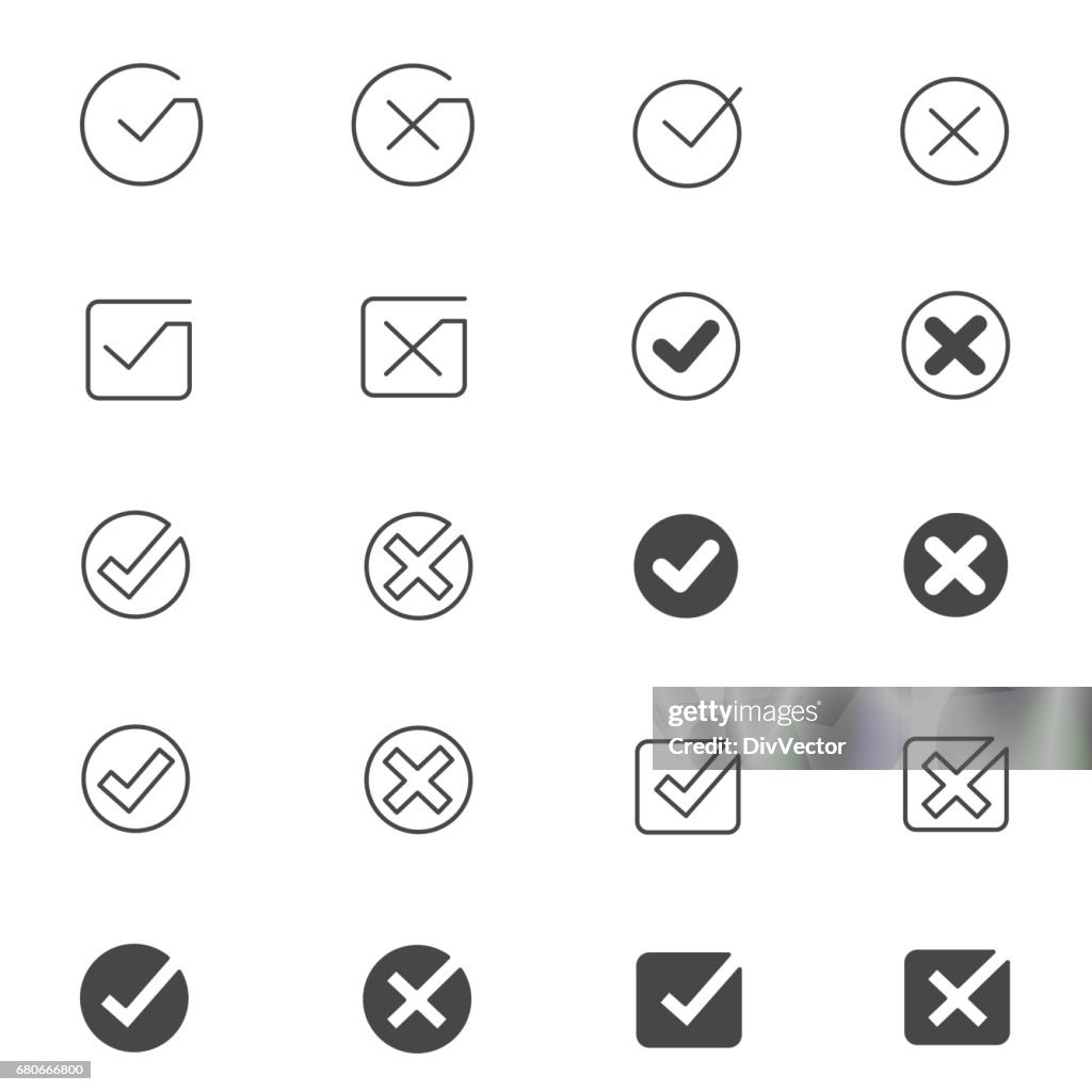 Teek mark pictogramserie