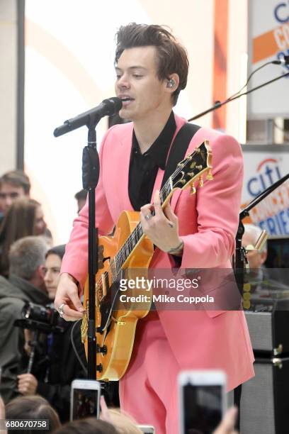 Harry Styles performs on NBC's "Today" at Rockefeller Plaza on May 9, 2017 in New York City.