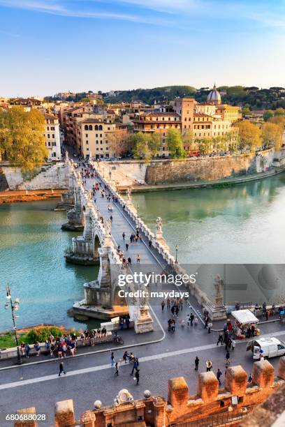 rome, ponte dell'angelo - statua stock-fotos und bilder