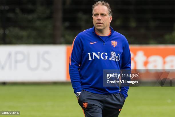 Coach Art Langeler of Netherland U23during a training session of Netherlands U21 at KNVB Campus on May 09, 2017 in Zeist, The Netherlands.