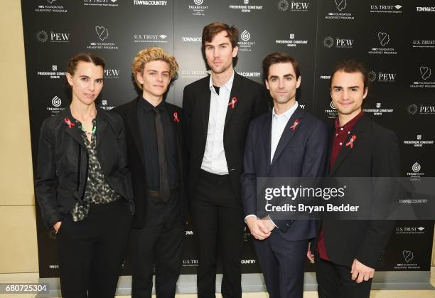 Naomi Wilding, Finn McMurray, Tarquin Wilding, Quinn Tivey and Rhys Tivey of the Elizabeth Taylor AIDS Foundation attends the 4th Annual Town &...